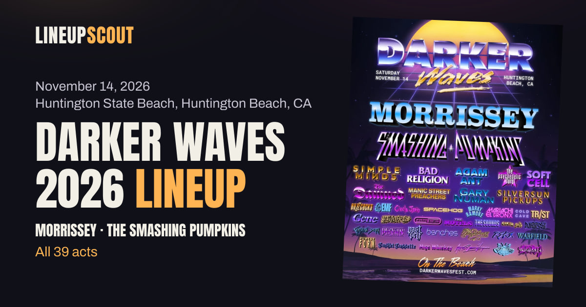 Darker Waves 2026 Lineup & Schedule: 39 acts, day by day
